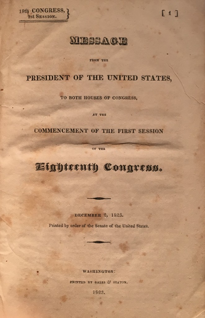 The Monroe Doctrine: Message from the President of the United States